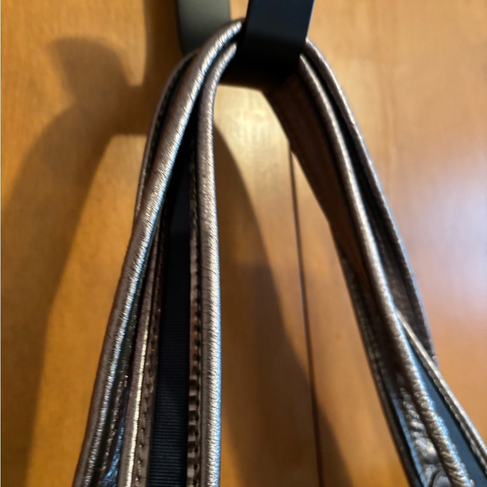 Coach Poppy Denim Tote with Silver Trim - Picture 5 of 7